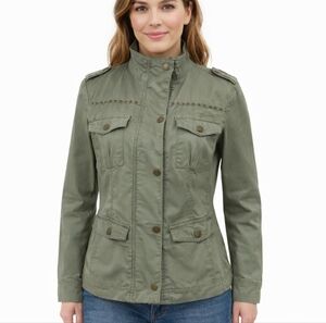 Style & Co Olive Green Utility Jacket Petite Medium